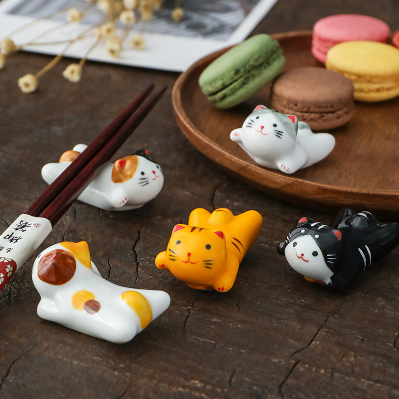 Kitchen Appliances Rack - Flying Cat Ceramic Chopstick Rest Japanese