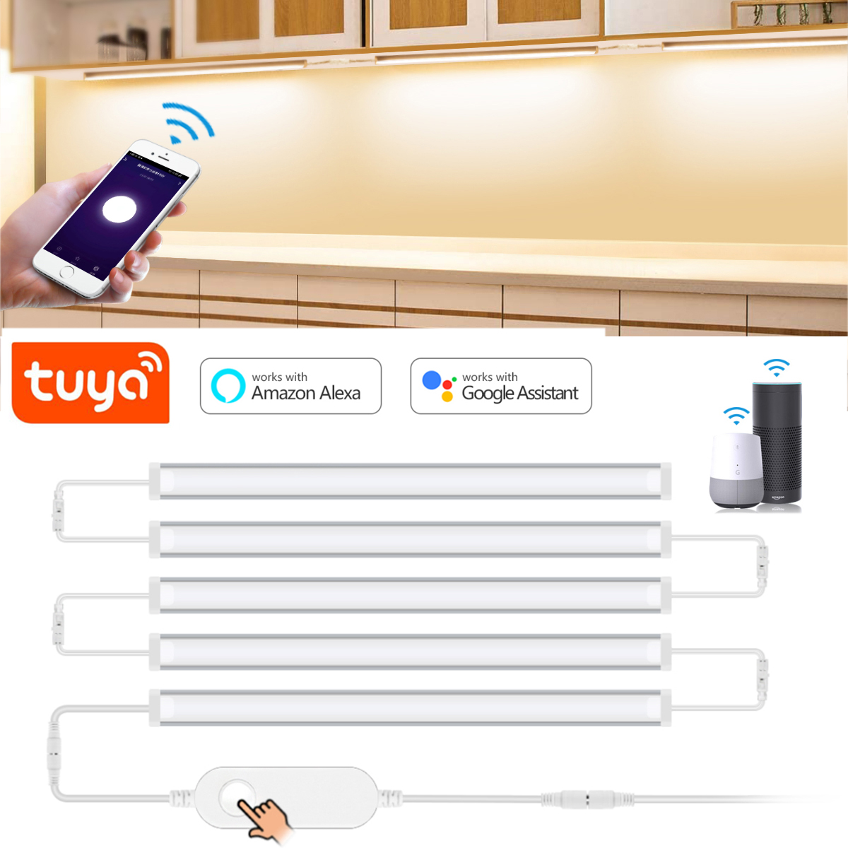 Kitchen Appliances Cabinet - 1-5 Pcs Kitchen Tuya Smart LED