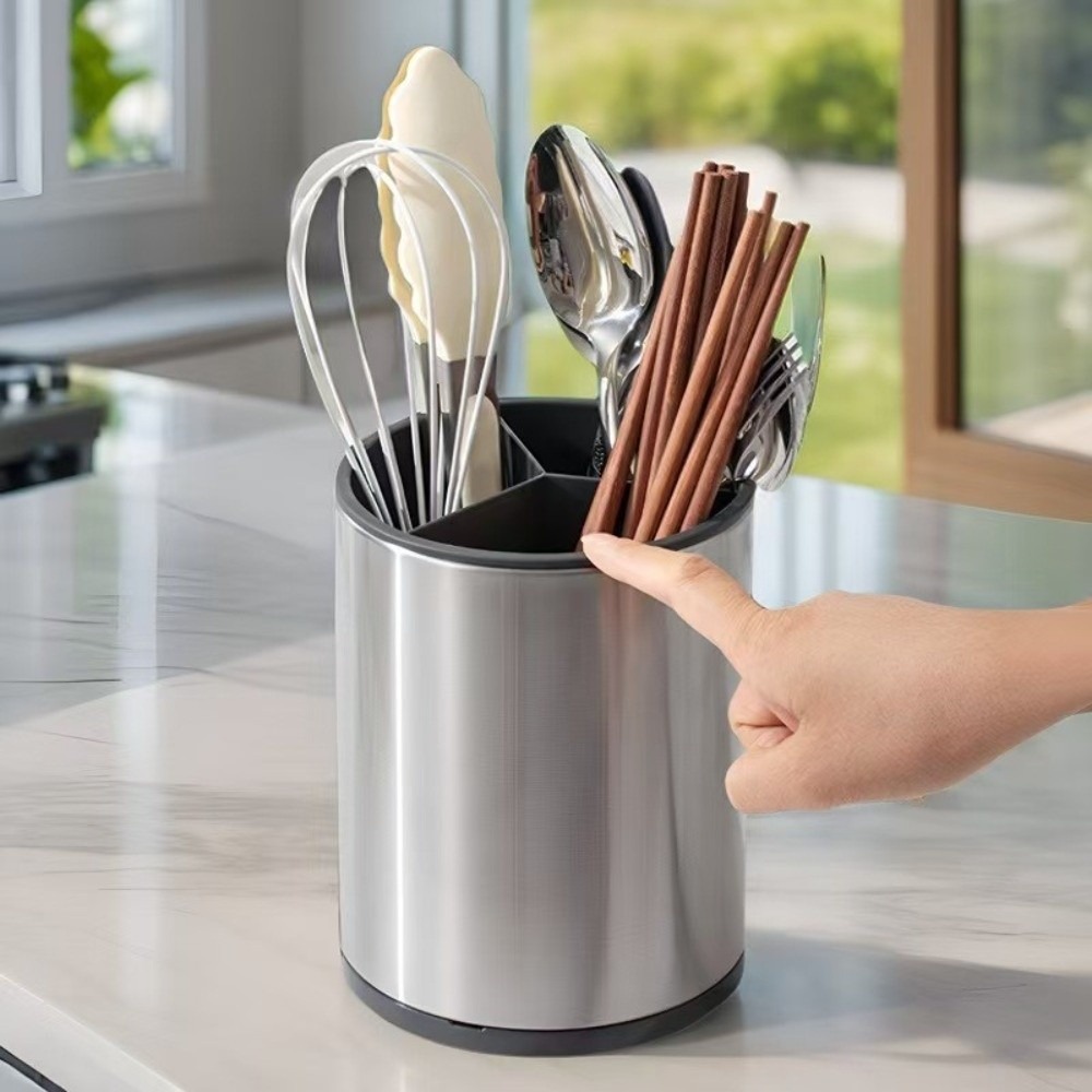 Kitchen Appliances Storage - Large Capacity Kitchen Utensil Holder Stainless