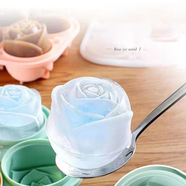 Kitchen Appliances Rack - 3D Rose Ice Molds 4 Holes