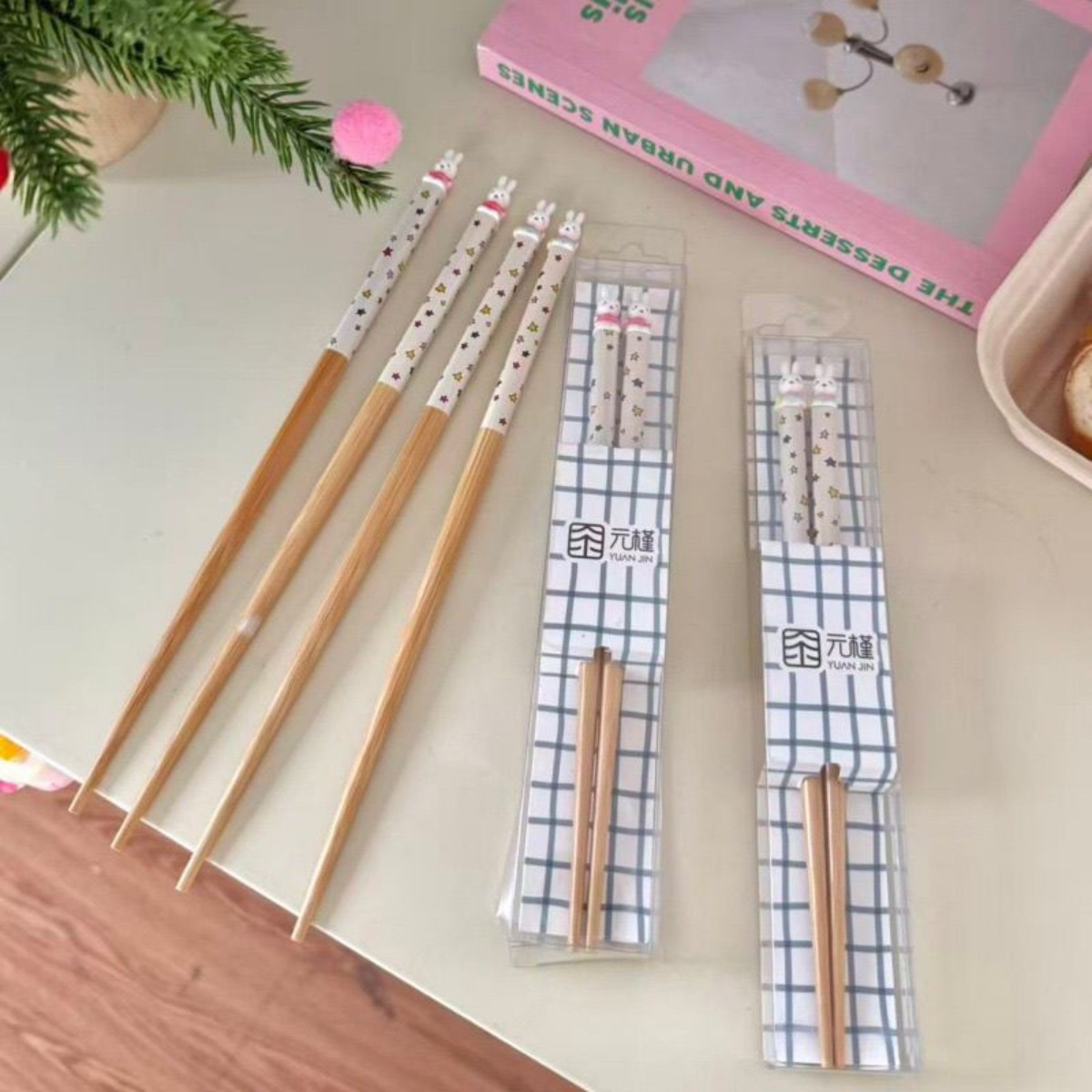 Kawaii Miffy Rabbit Chopsticks - Kitchen Appliances Set recension och pris