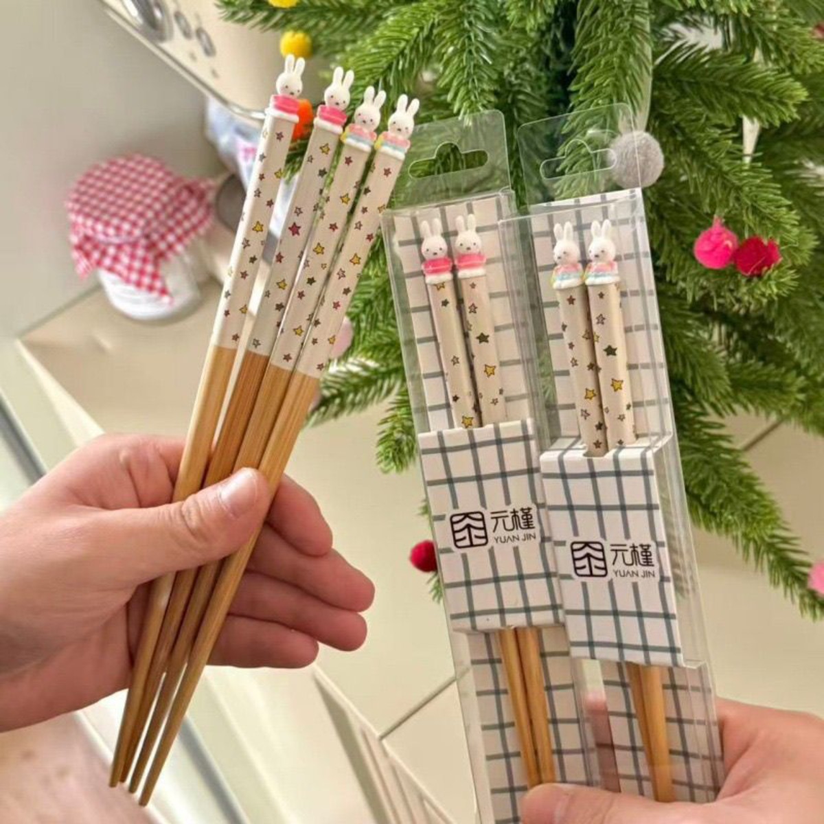 Kawaii Miffy Rabbit Chopsticks - Kitchen Appliances Set recension och pris