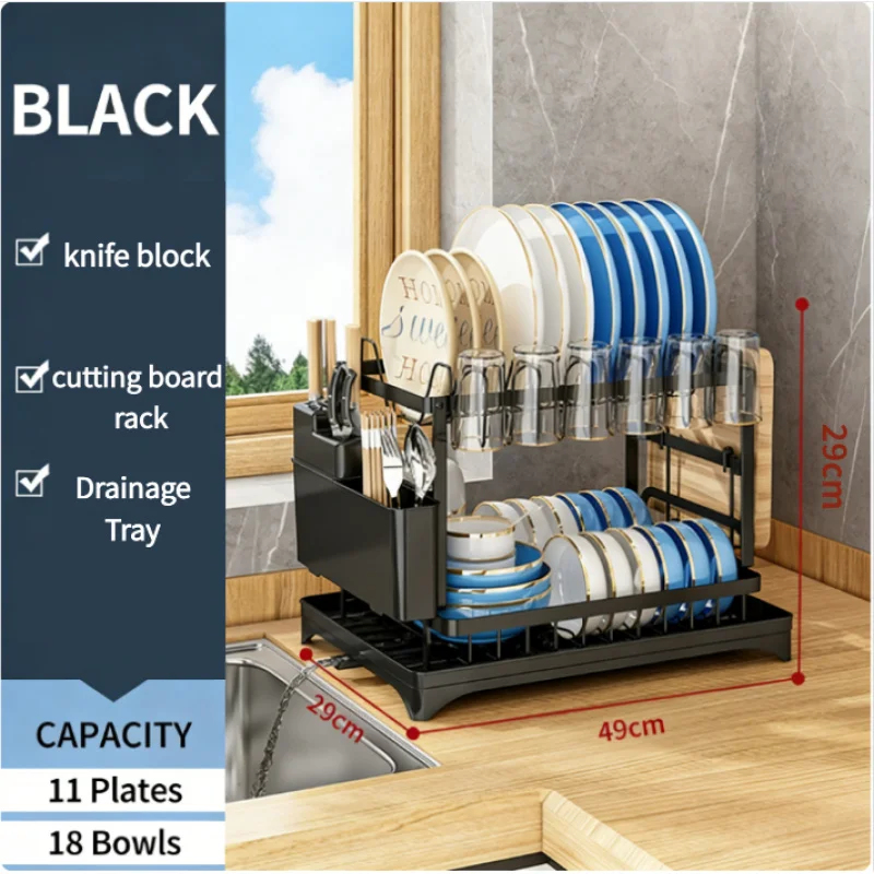 Metal 2-Tier Dish Drying Rack  - Kitchen Appliances Storage recension och pris