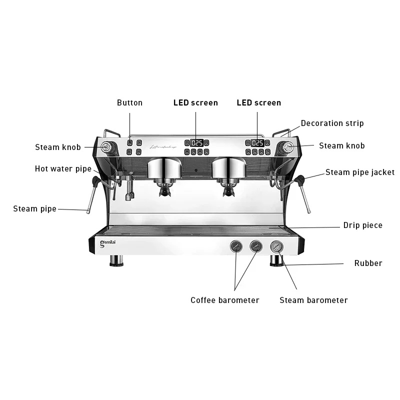 Semi Auto Barista Commercial E - Espresso Machine Semi Auto recension och pris