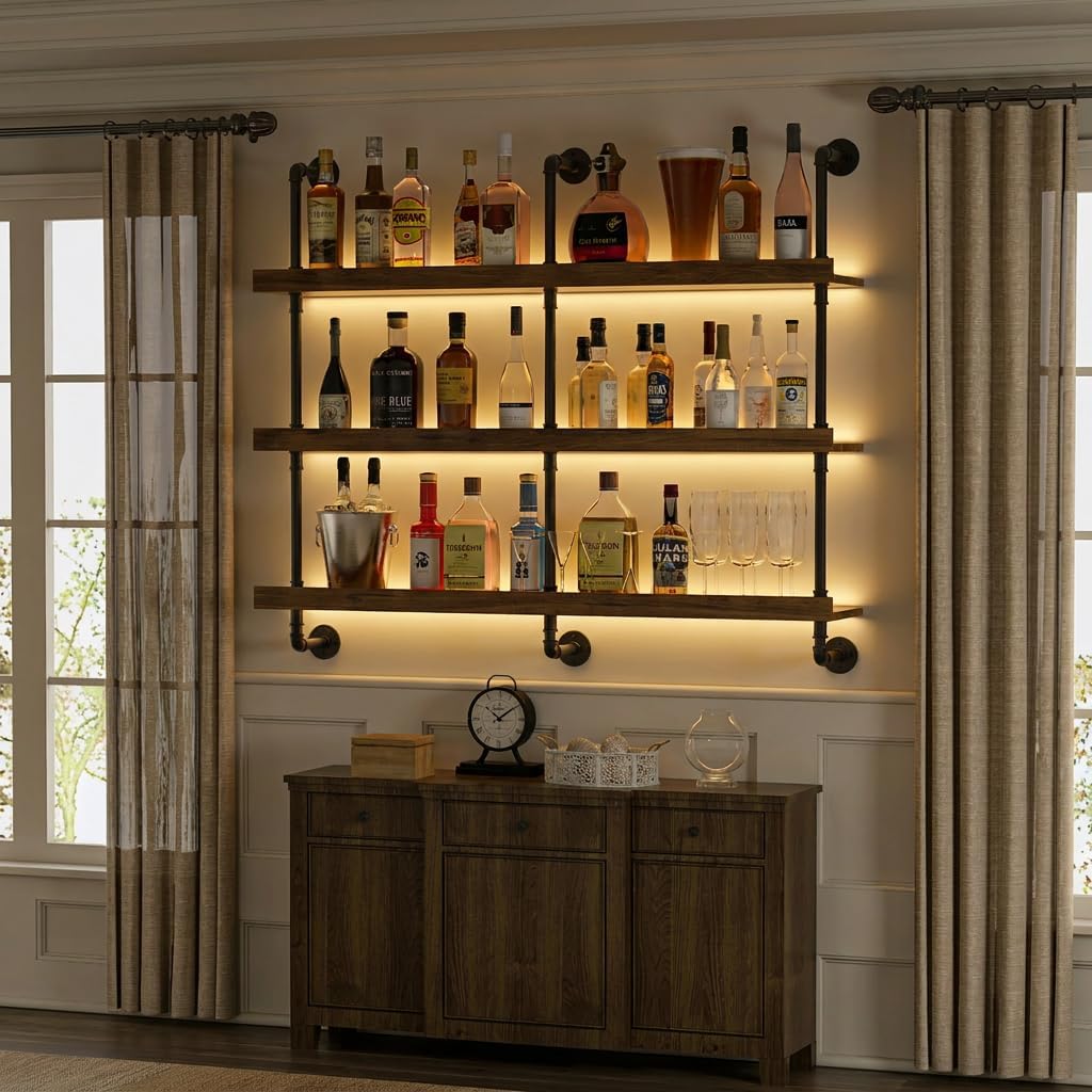 Wall Mounted Wine Rack With LE - Kitchen Appliances Rack recension och pris