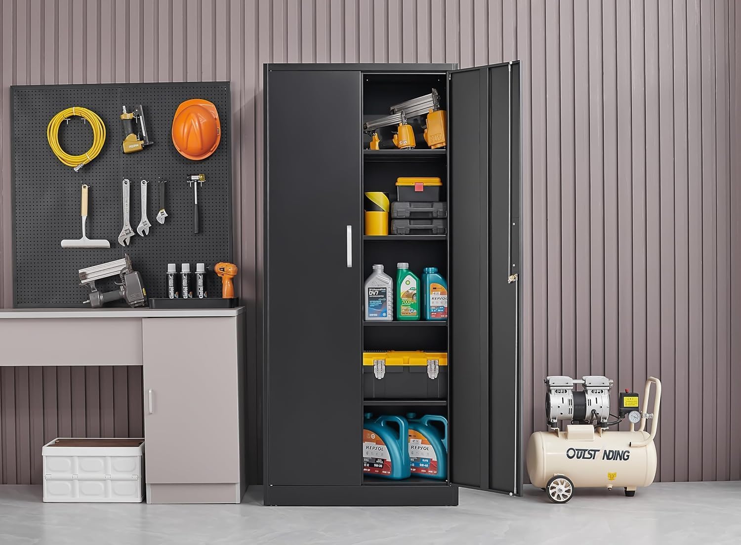 Metal Storage Cabinet With Adj - Kitchen Appliances Cabinet recension och pris