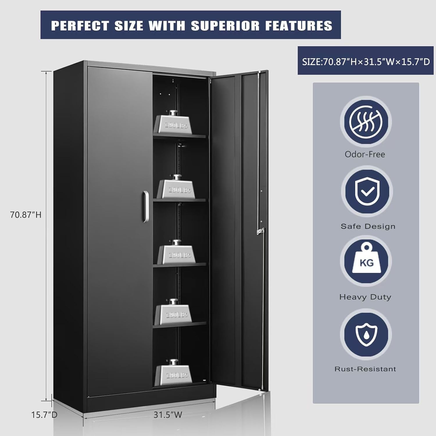 Metal Storage Cabinet With Adj - Kitchen Appliances Cabinet recension och pris